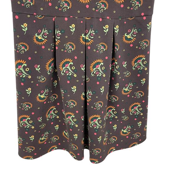 Matilda Jane Short Sleeve Brown Maja Ponte Dress Floral Print Womens Large - Picture 2 of 5